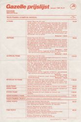 Gazelle options and prices january 1984